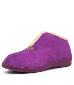 Cuddles W Purple Microsuede Slippers