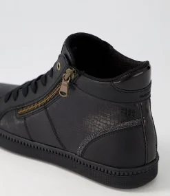D Blomiee B Black Leather Sneakers
