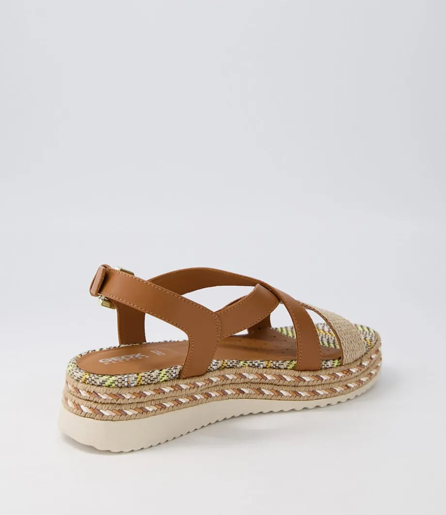 D Eolie D Camel Sand Leather Sandals