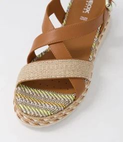 D Eolie D Camel Sand Leather Sandals