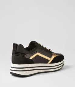 D Kency B Black Suede Leather Sneakers