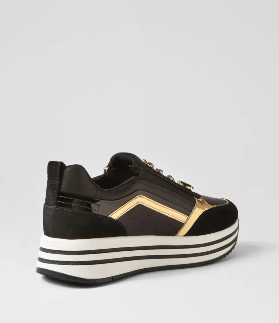 D Kency B Black Suede Leather Sneakers
