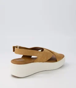 D Laudara B Cognac Nubuck Sandals