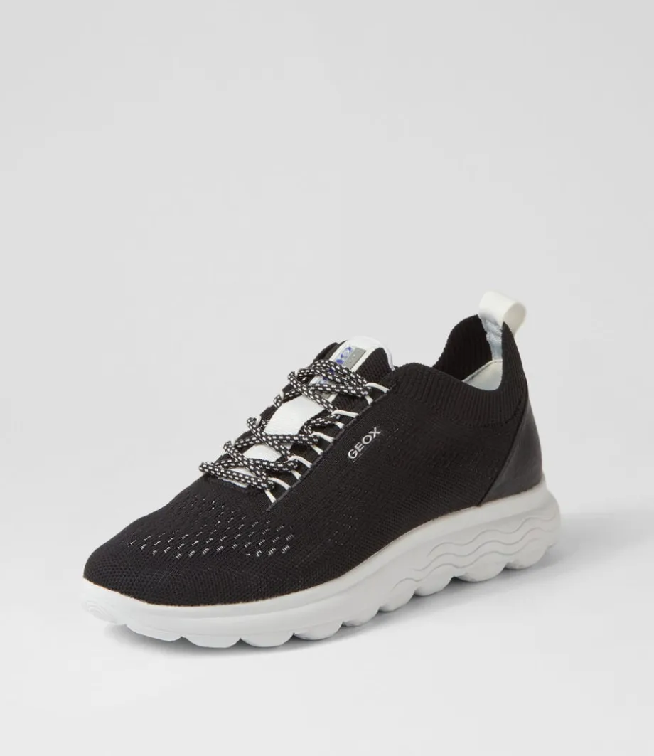 D Spherica A Black White Knit Sneakers