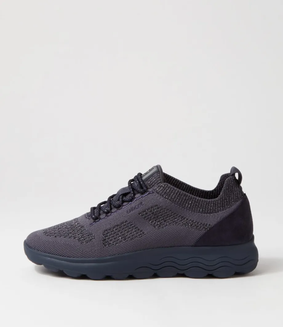 D Spherica A Dk Jeans Knit Sneakers