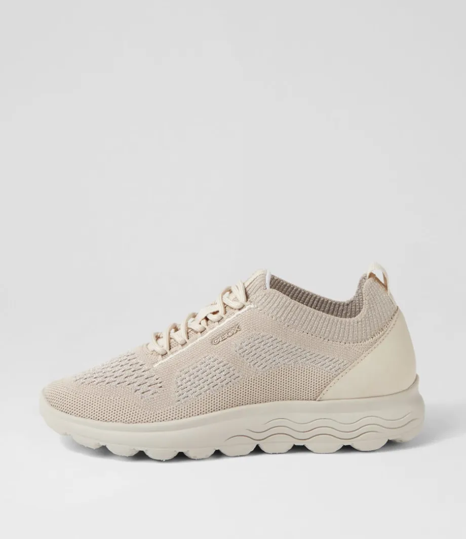D Spherica A 9T Off White Knit Sneakers