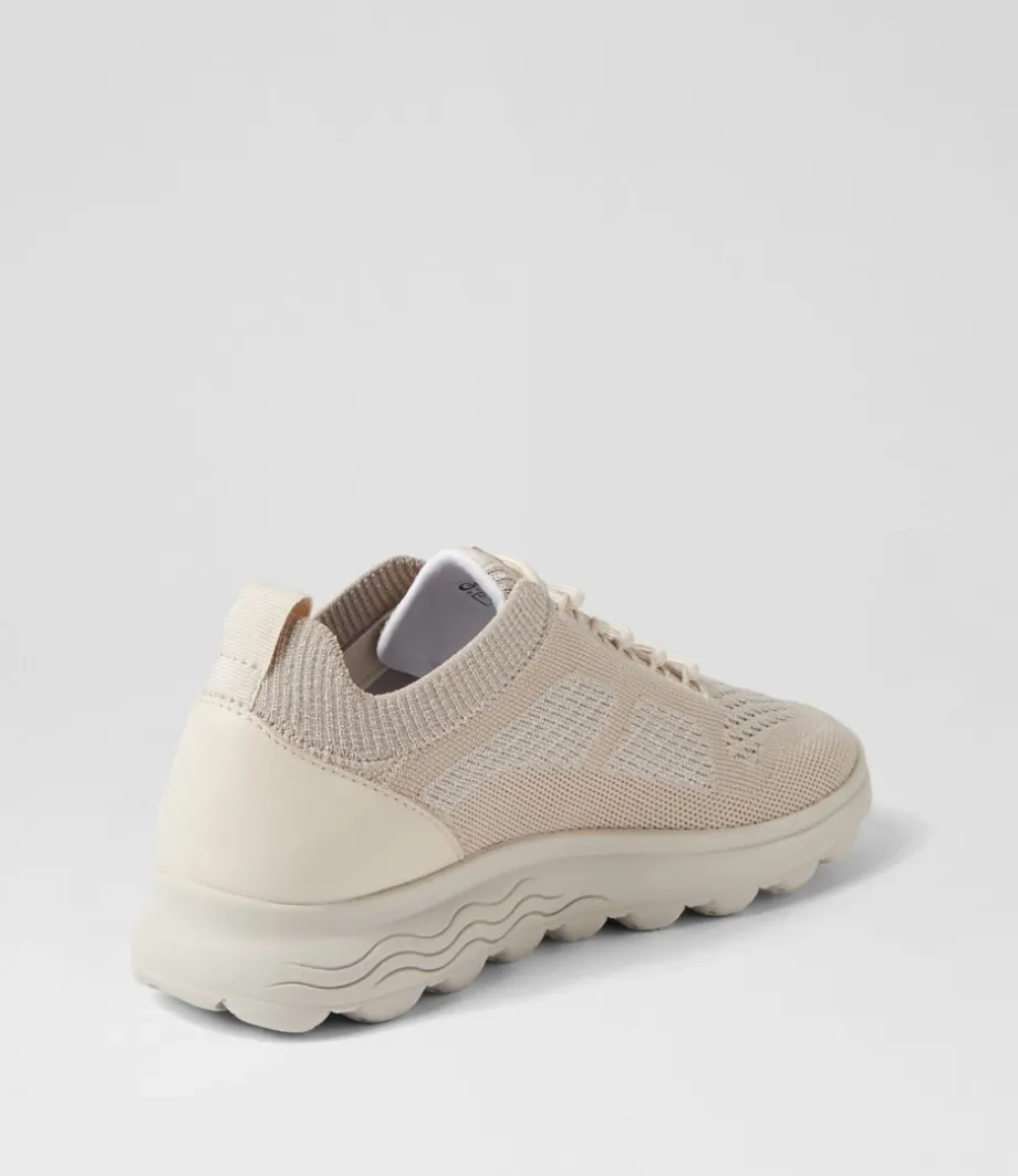 D Spherica A 9T Off White Knit Sneakers