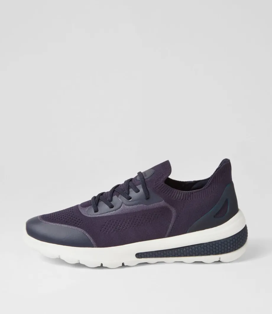 D Spherica Actif A Navy Knit Sneakers