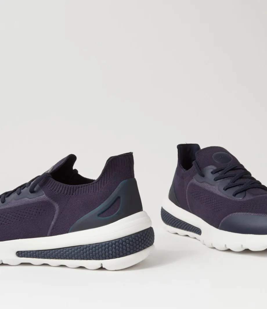 D Spherica Actif A Navy Knit Sneakers
