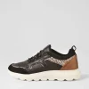 D Spherica C Black Off White Leather Sneakers
