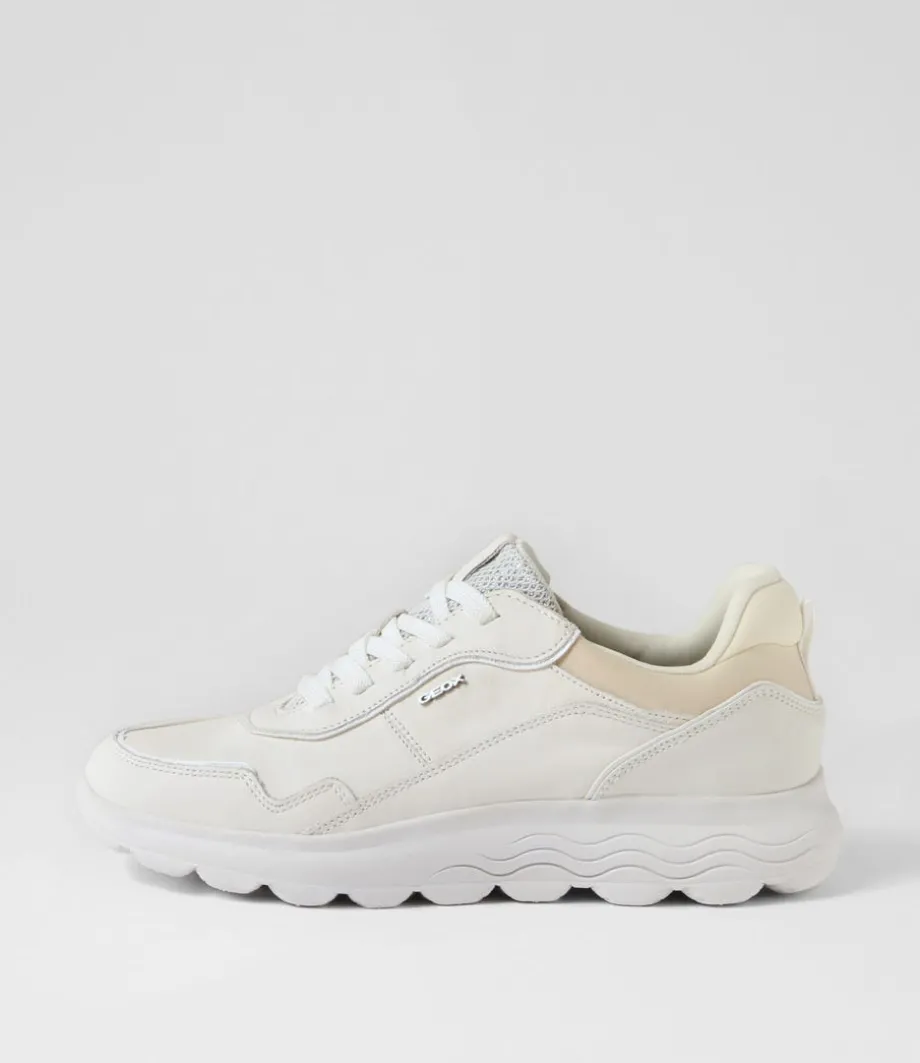D Spherica D White Leather Sneakers