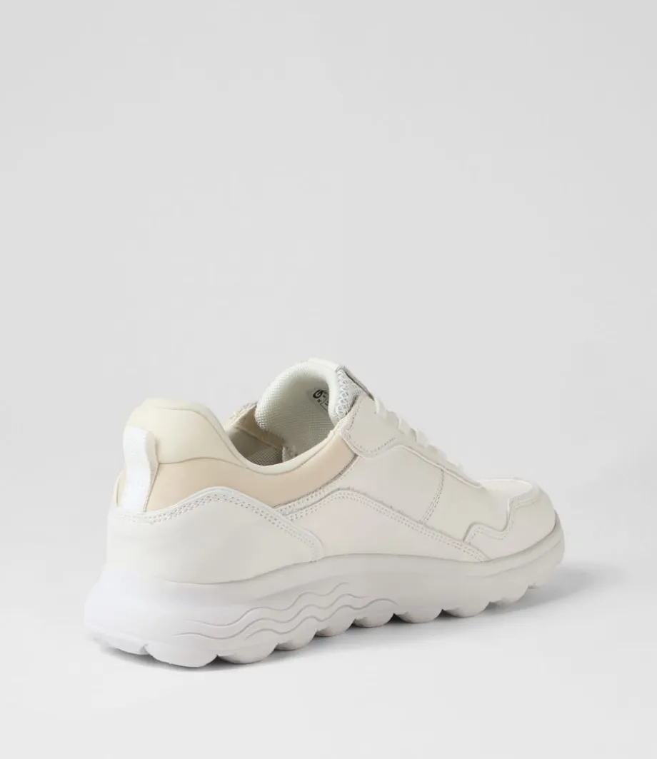 D Spherica D White Leather Sneakers