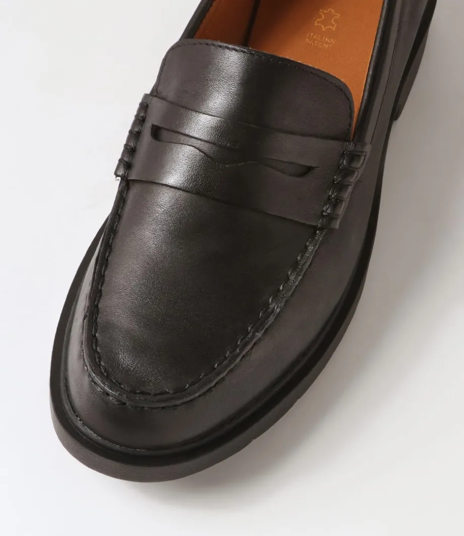 D Spherica Ec1 A Black Leather Loafers