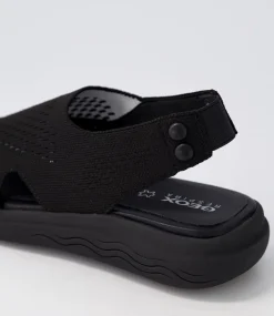 D Spherica Ec5 D Black Knit Sandals
