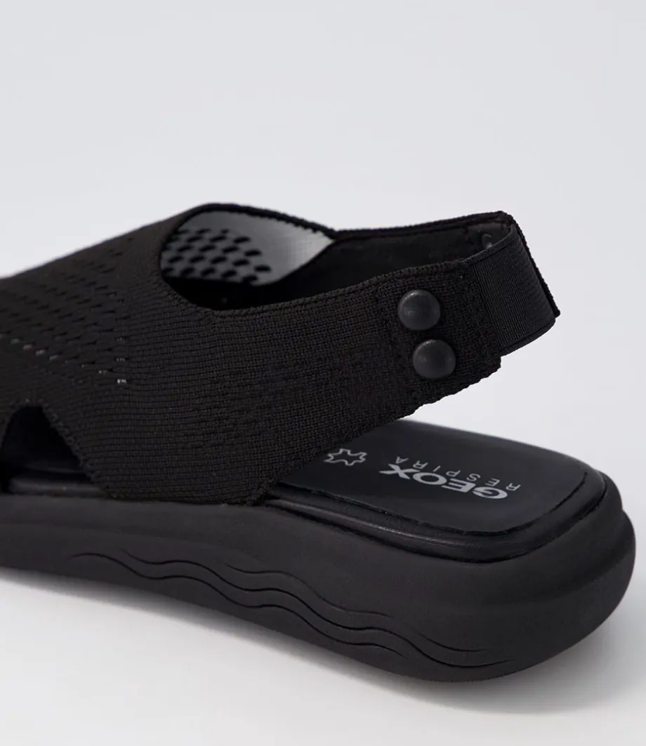 D Spherica Ec5 D Black Knit Sandals