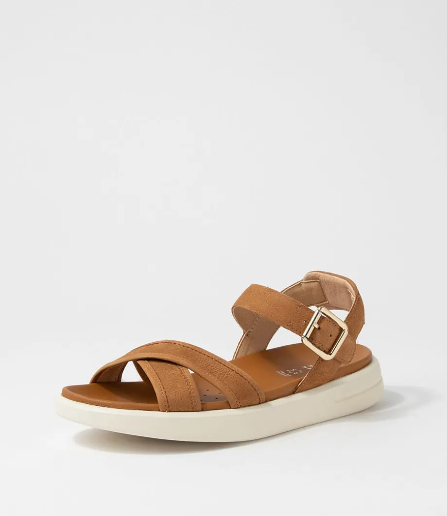 D Xand 2S B Cognac Nubuck Sandals