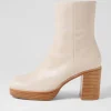 Daneka Almond Leather Ankle Boots