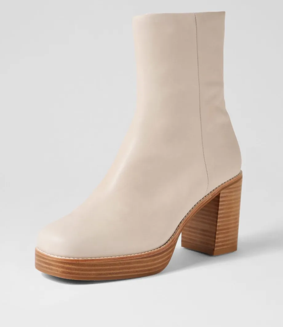 Daneka Almond Leather Ankle Boots