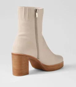 Daneka Almond Leather Ankle Boots