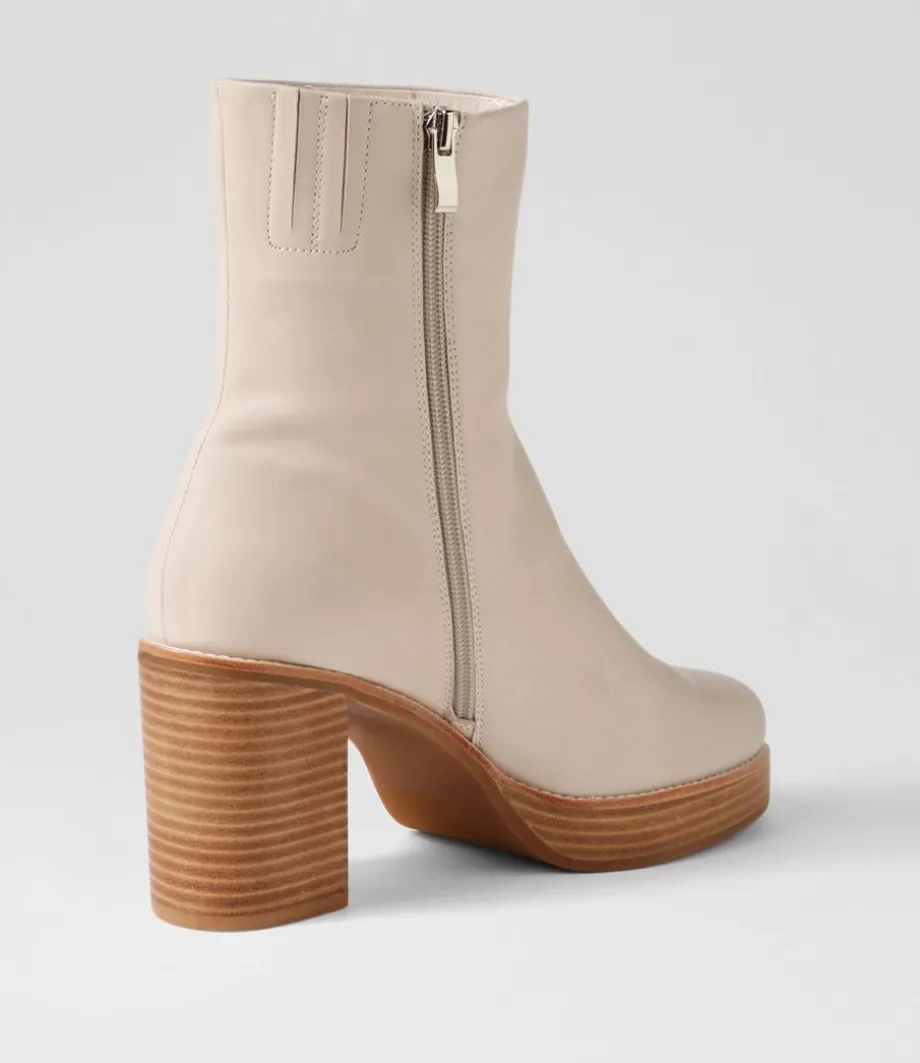 Daneka Almond Leather Ankle Boots