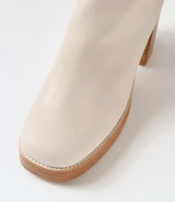 Daneka Almond Leather Ankle Boots