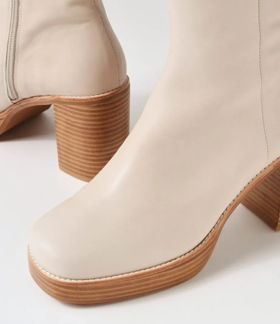 Daneka Almond Leather Ankle Boots