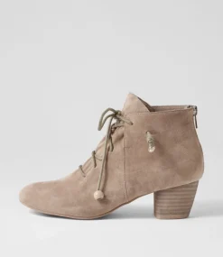 Defreeze Taupe Suede Lace Up Boots