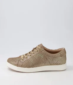 Delilah Xf Gold Cut Leather Sneakers