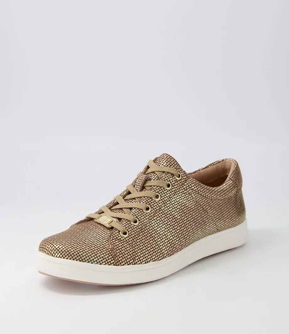 Delilah Xf Gold Cut Leather Sneakers