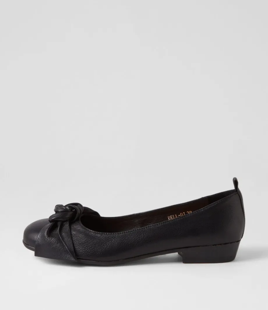 Dell Black Leather Ballet Flats