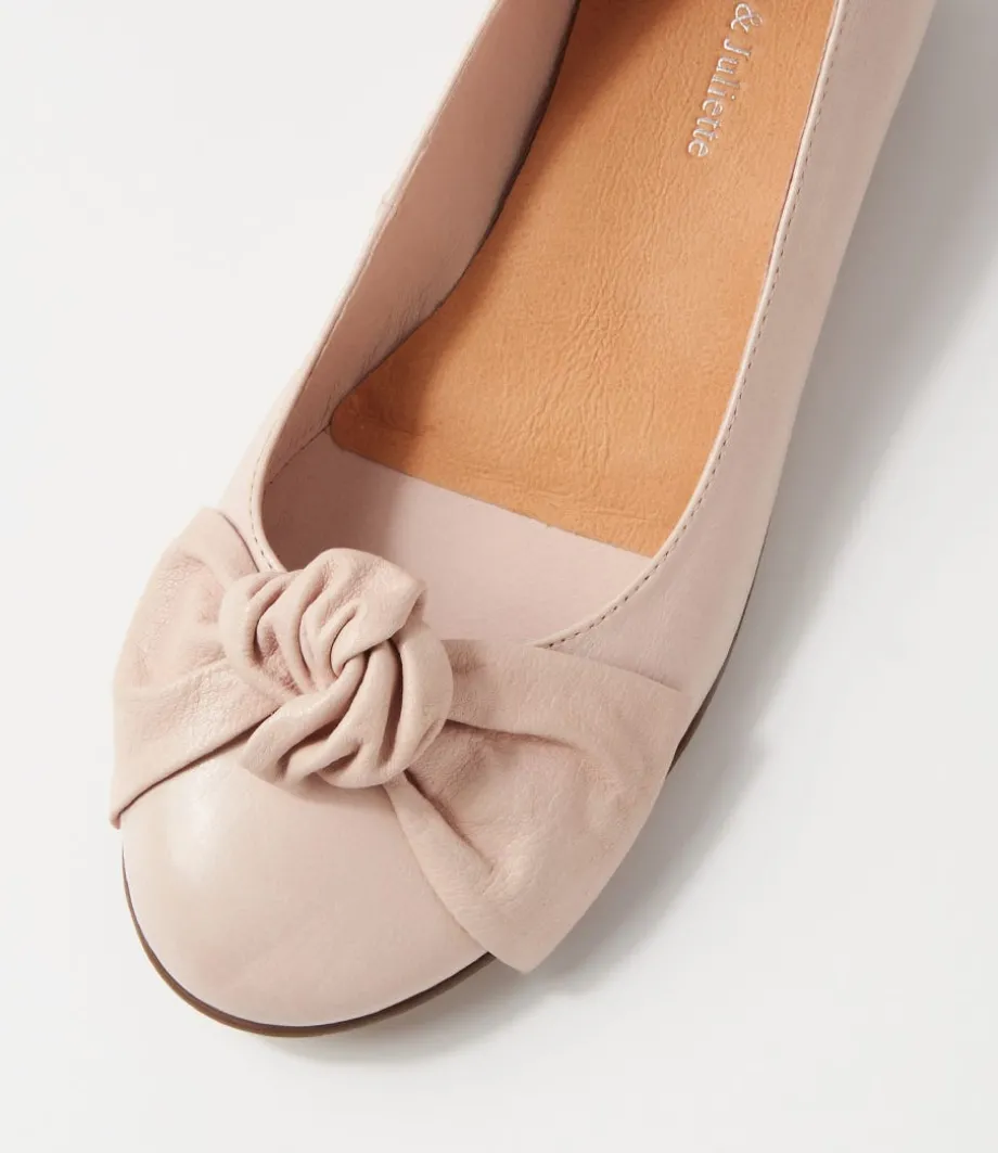 Dell Dusty Pink Leather Ballet Flats