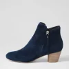 Demanse Navy Suede Ankle Boots