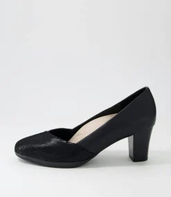 Denzil2 Black Scale Suede Leather Heels