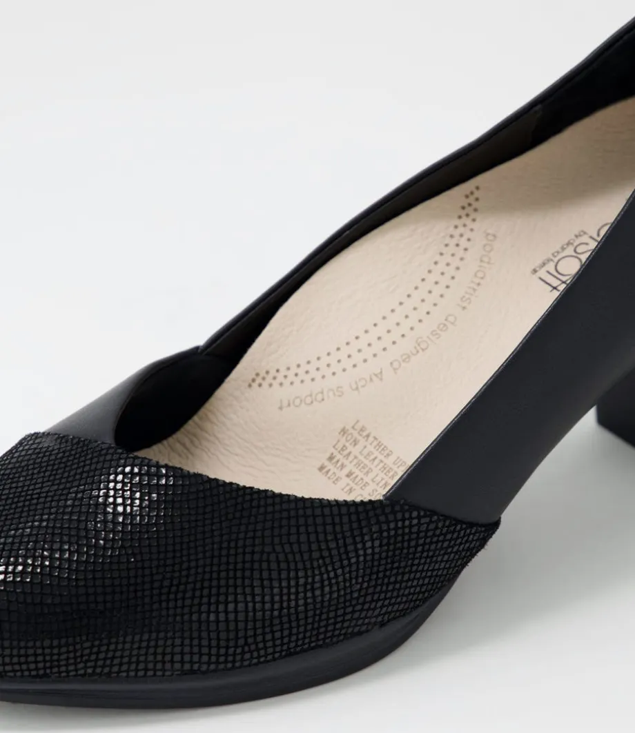 Denzil2 Black Scale Suede Leather Heels