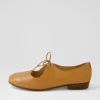Dexta Dark Tan Leather Flat Shoes