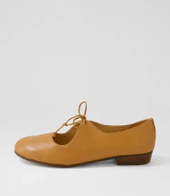 Dexta Dark Tan Leather Flat Shoes