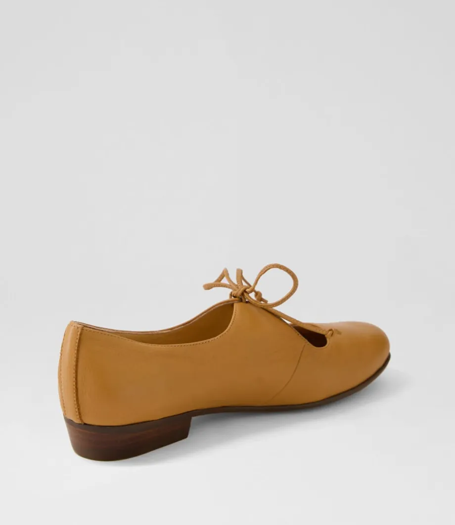 Dexta Dark Tan Leather Flat Shoes