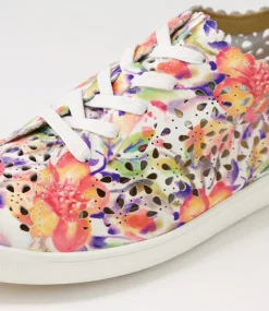 Dima Xf Orange Floral Leather Sneakers