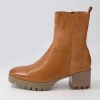 Dippy Tan Leather Ankle Boots