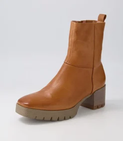 Dippy Tan Leather Ankle Boots