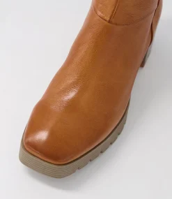 Dippy Tan Leather Ankle Boots