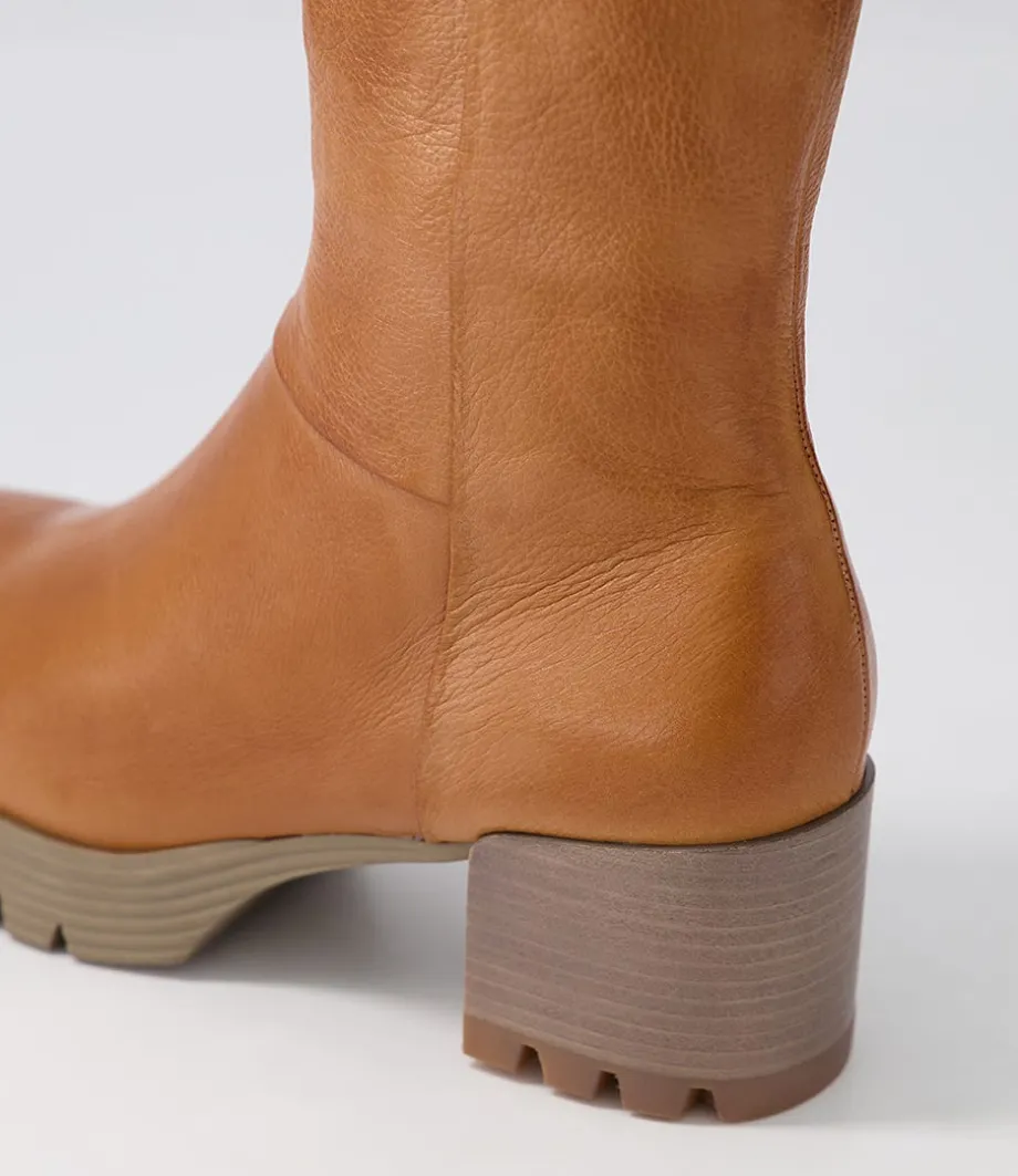 Dippy Tan Leather Ankle Boots