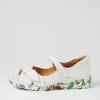 Disco W White Bright Floral Leather Sandals