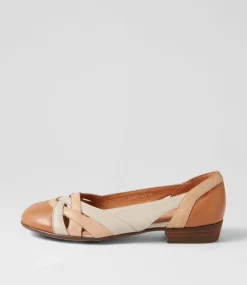 Doddo Dark Tan Camel Multi Ballet Flats