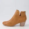 Dollars Dark Tan Leather Ankle Boots