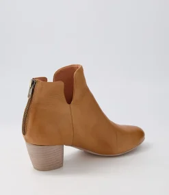 Dollars Dark Tan Leather Ankle Boots