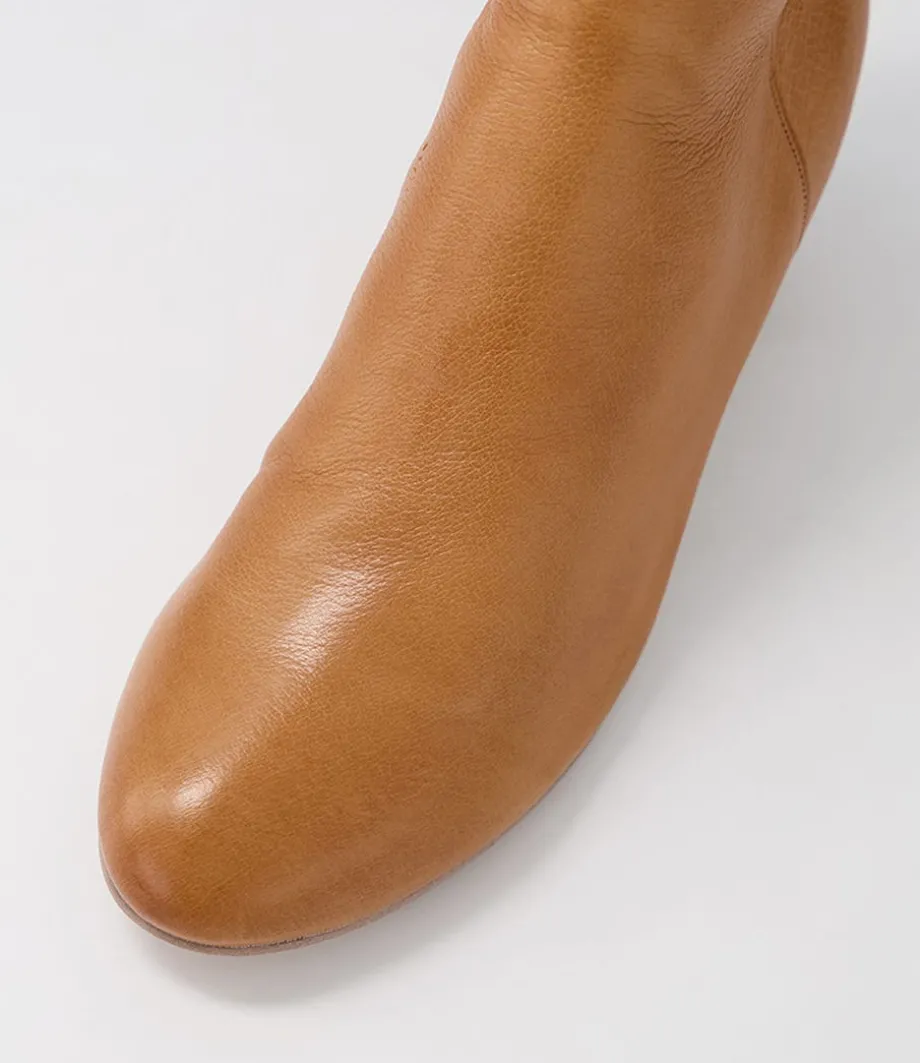 Dollars Dark Tan Leather Ankle Boots