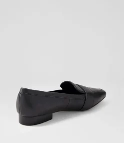 Dorys Black Leather Loafers