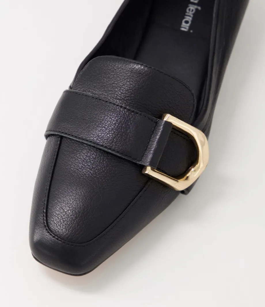 Dorys Black Leather Loafers
