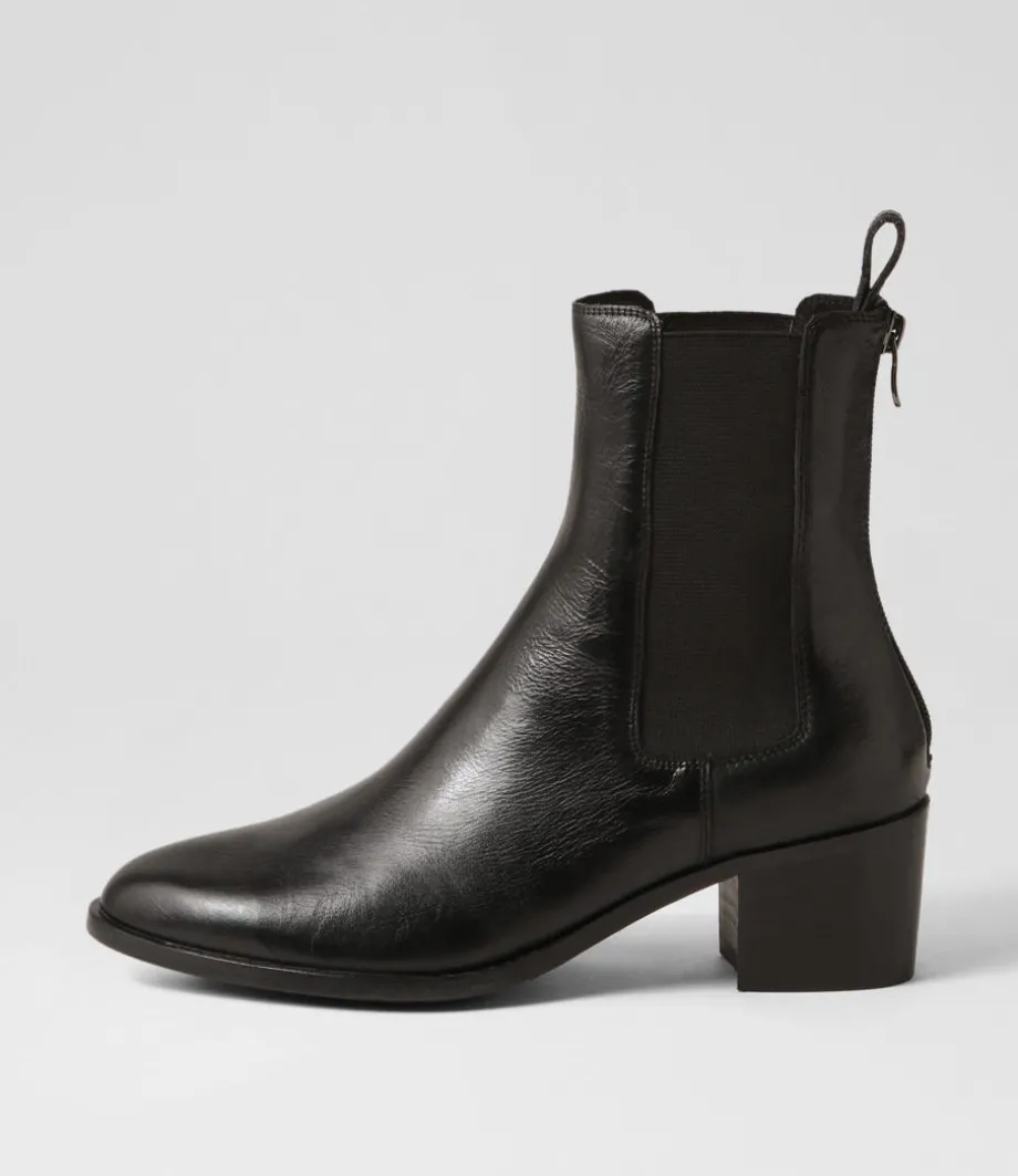 Dowell Black Leather Chelsea Boots